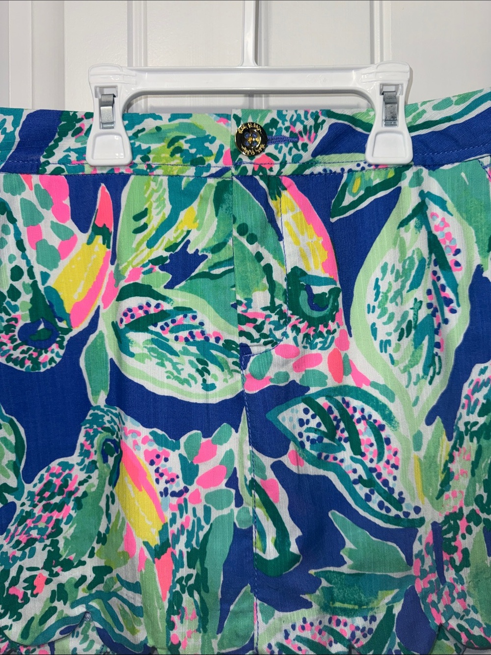 Lilly Pulitzer Skort Lorelie “Beckon Blue Wake Up Call” Scallop Hem Size 6 - Picture 4 of 8